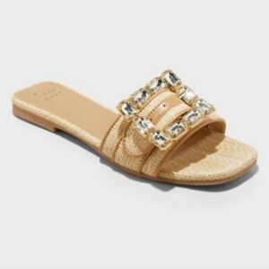 A New Day Kelsey Rhinestone Buckle Slide Sandals Size Women's 9.5